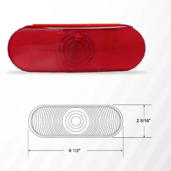 Luz de reboque com ilhó vermelho oval de 1 LED de 6 polegadas