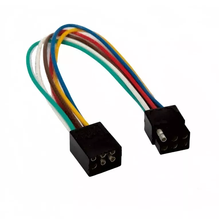 Conector de fiação de reboque de pólo quadrado de 6 vias
